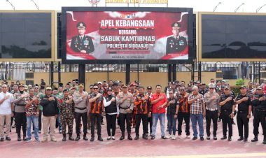 Polresta-Sidoarjo-Gelar-Apel-Sabuk-Kamtibmas,-Perkuat-Sinergi-Lintas-Sektoral