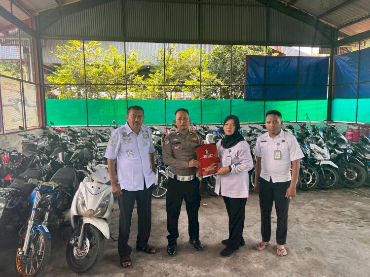 Puluhan Motor Barang Bukti Hasil Operasi Terpadu Polres Pasuruan Kota Diamanakan di Gudang Rubasan II Jatim
