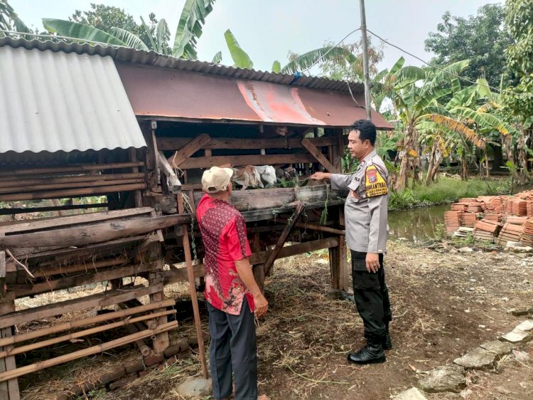 Kapolsek Gedangan Masifkan Kegiatan Sambang Desa, Tinjau Ketahanan Pangan Peternakan Warga di Keboan Anom