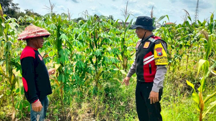 Anggota Polsek Balongbendo Tinjau Lahan P2B Warga Desa Jabaran