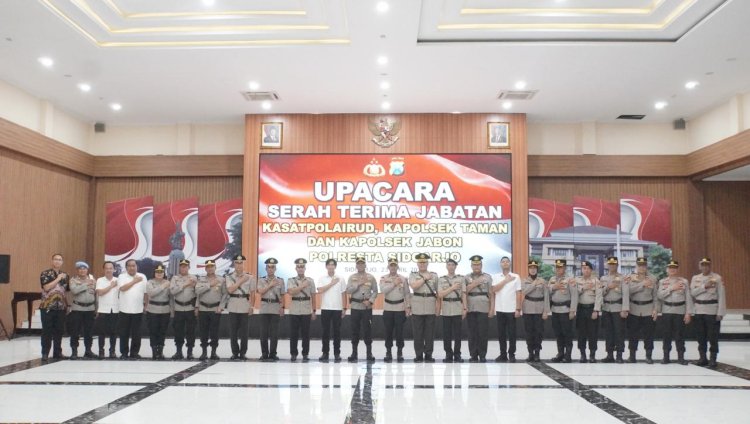Kapolresta Sidoarjo Pimpin Sertijab Kasat Polairud, Kapolsek Taman dan Jabon