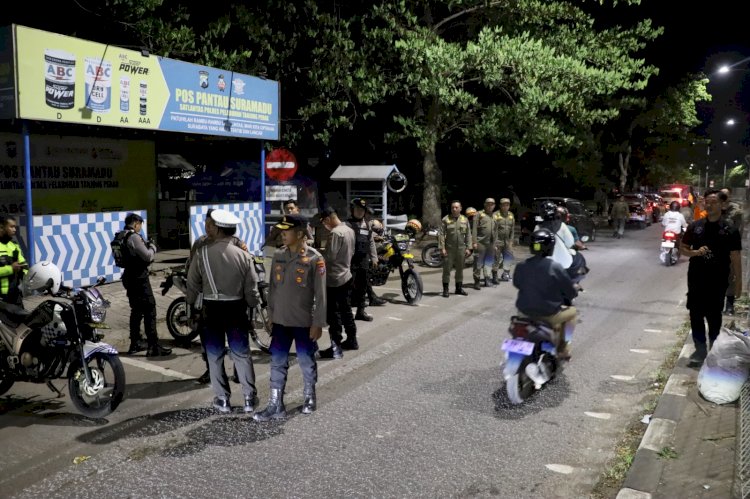 Polres Pelabuhan Tanjungperak Bersama TNI Gelar Patroli Skala Besar Pasca Pengesahan Warga Pesilat