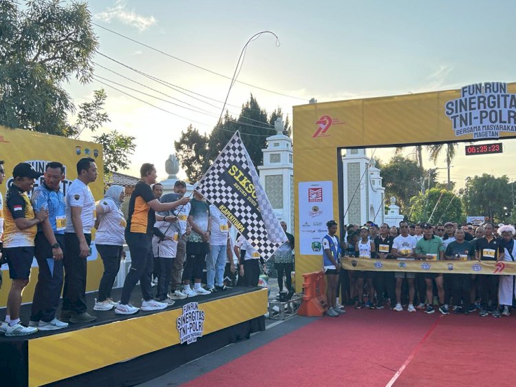 Semarak Fun Run Wujud Sinergitas TNI-Polri Bersama Masyarakat Peringati Hari Bhayangkara ke-79 di Magetan